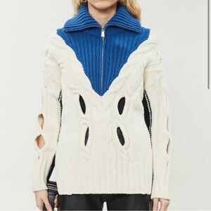 Zadig & Voltaire Cutout Wool Blend
Oversized Knit Sweater Size XS/S-Scandi-EUC